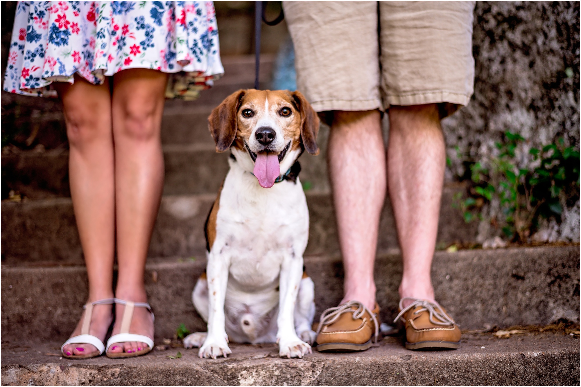 Couple with Beagle with Austin Texas