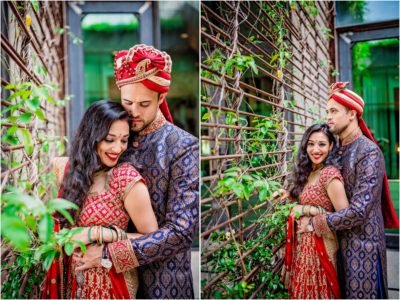 Indian Couple by greenery in Downtown Austin Texas