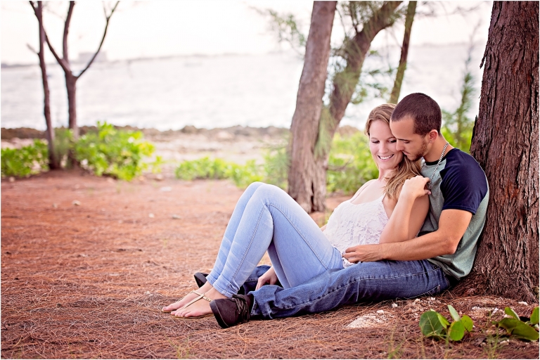 Couple Cuddling Under Tree Grand Cayman