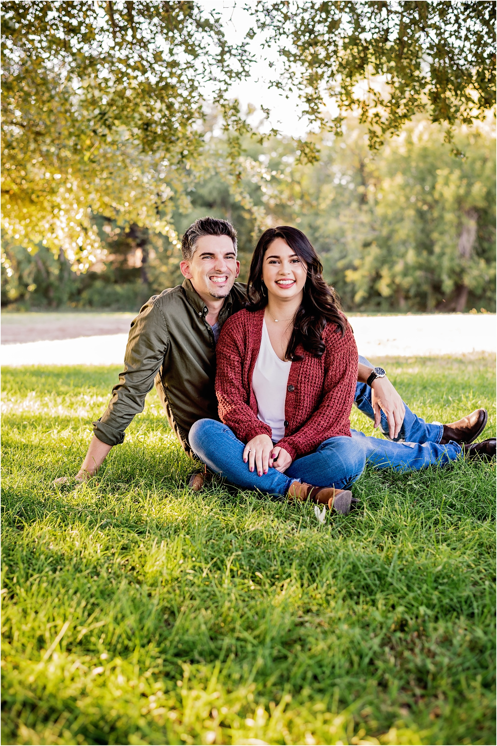 Mother and Father in Park in Round Rock Texas Natural Light Photographer