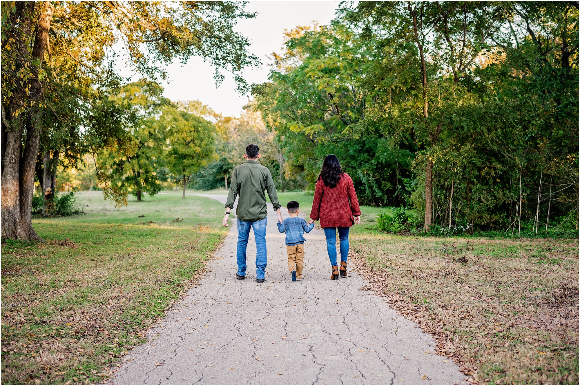 Family Walking in Park in Round Rock Texas Natural Light Photographer