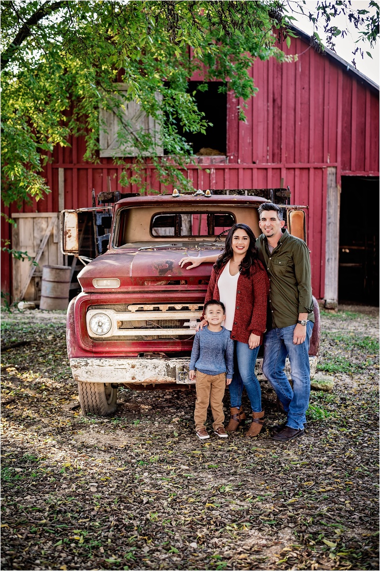 Natural Light Family Photographer Round Rock Texas Barn and Old Chevy Truck