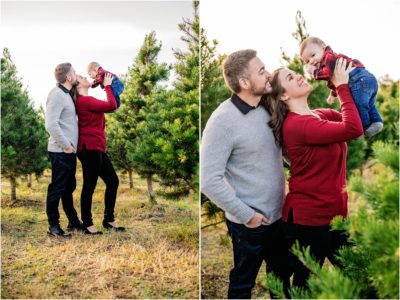 Family at Christmas Tree Farm in Elgin Texas