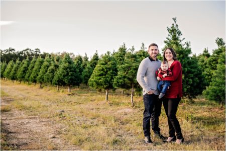 Family at Christmas Tree Farm in Elgin Texas