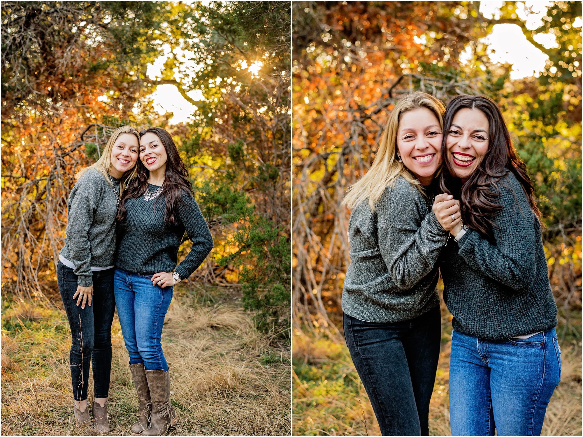 Sisters at family photoshoot austin texas natural light photographer