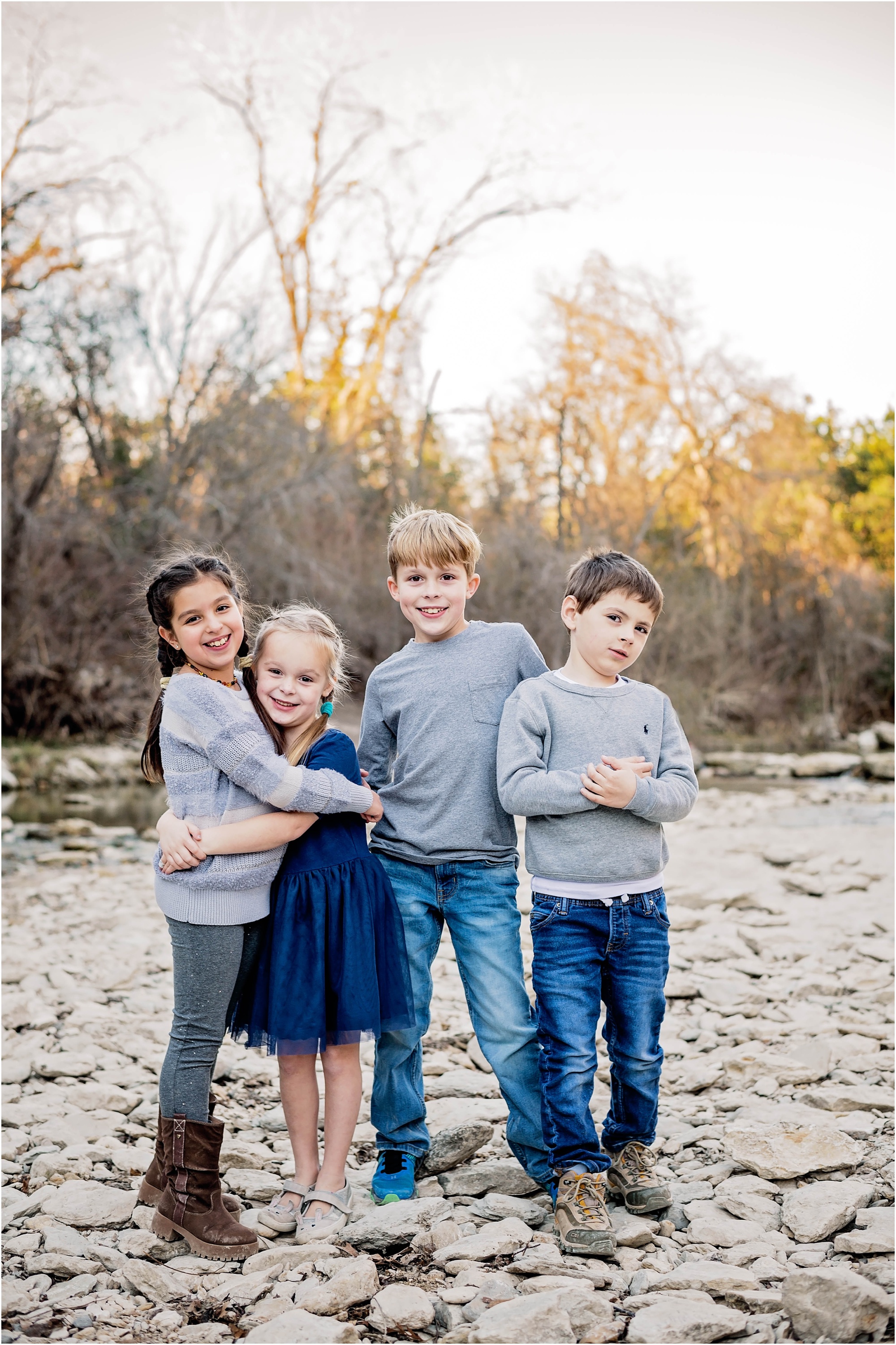Photo of cousin at Walnut Creek Park Austin Texas Family Photographer