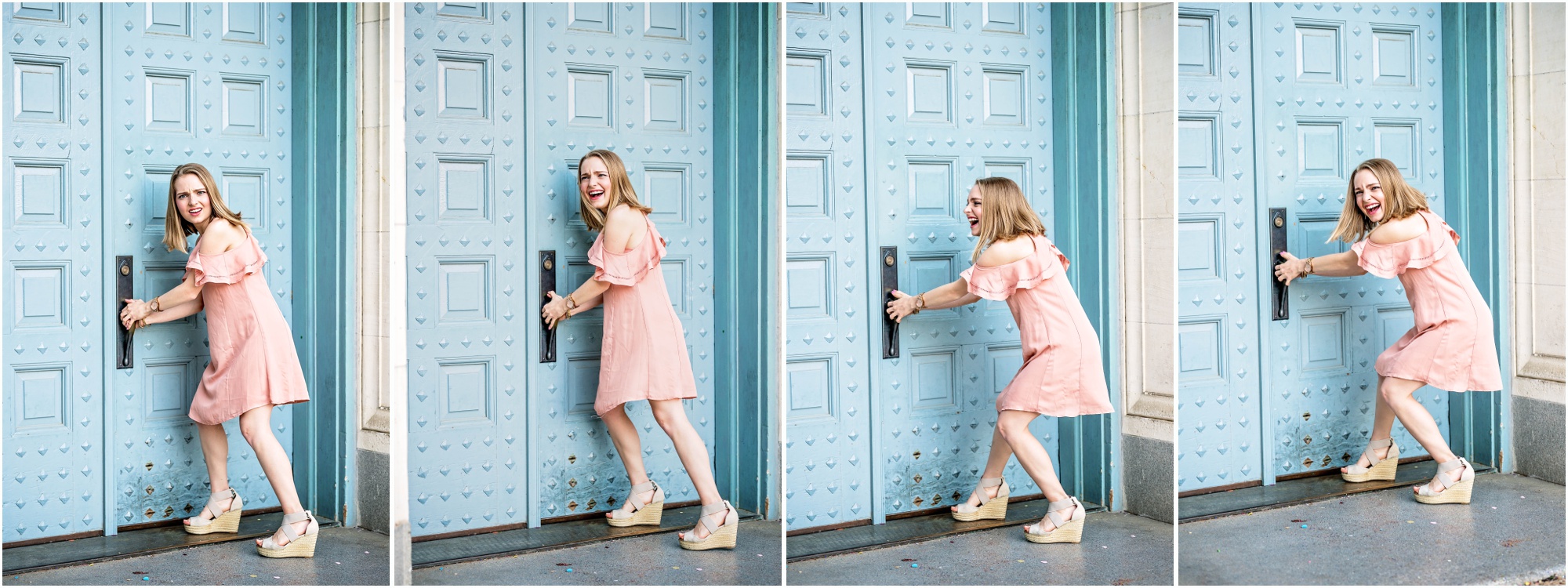 Blue Door at University of Texas Austin Texas Photographer Senior Portrait Photography