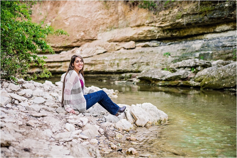 North Austin Senior Portrait Session at Creek by Natural Light North Austin Photographer