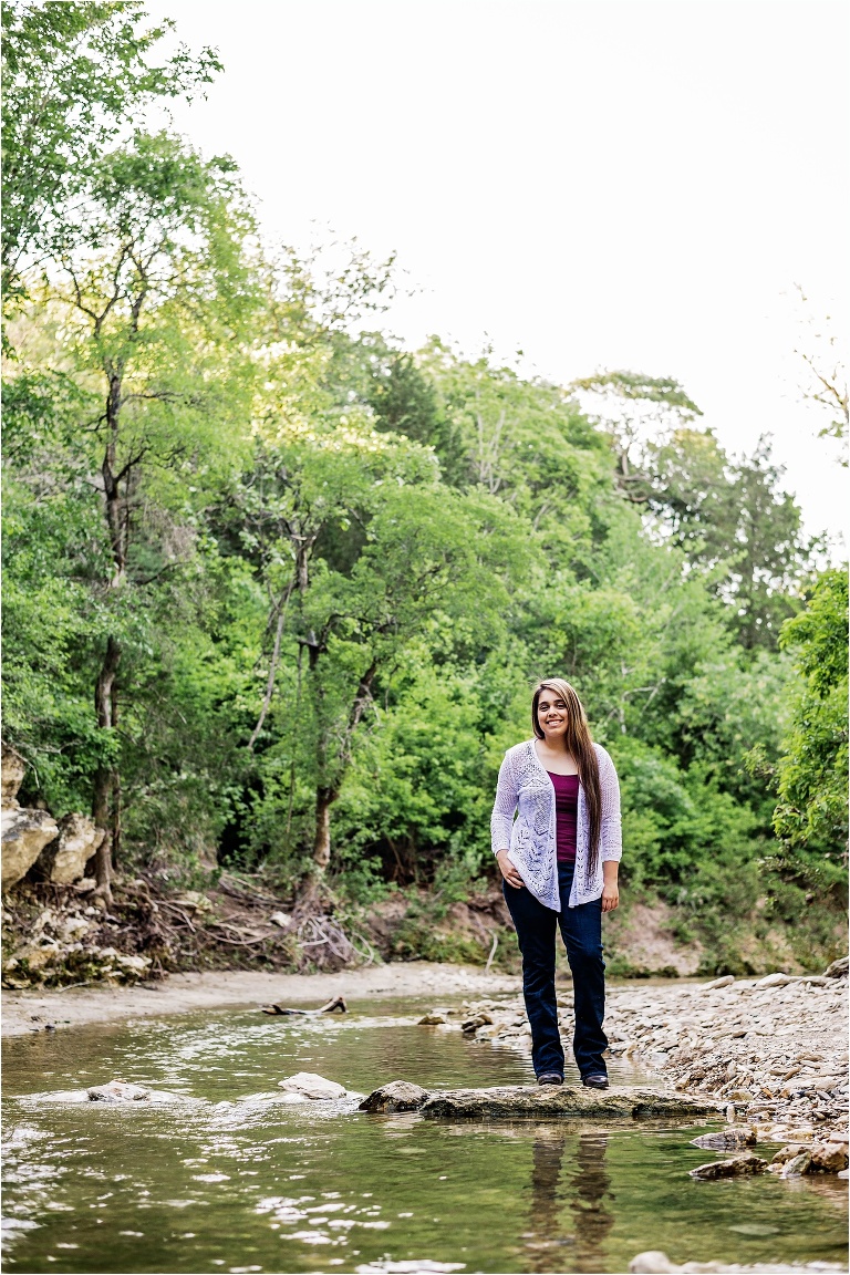 North Austin Senior Portrait Session at Creek by Natural Light North Austin Photographer