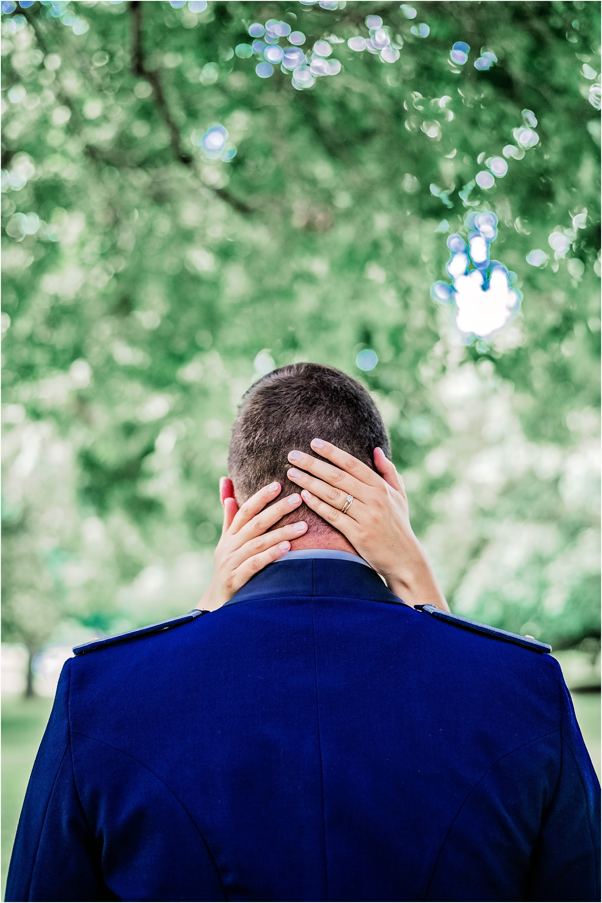 Newly Wed Couple in South Austin Texas Elopement Air Force Photoshoot
