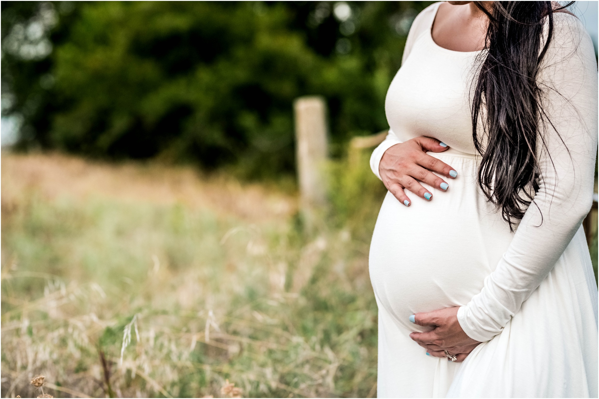 Maternity Belly Shot in field Cedar Park Texas maternity photographer