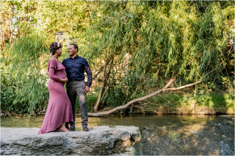 Couple photoshoot during maternity session in Austin Texas Natural Light family photographer