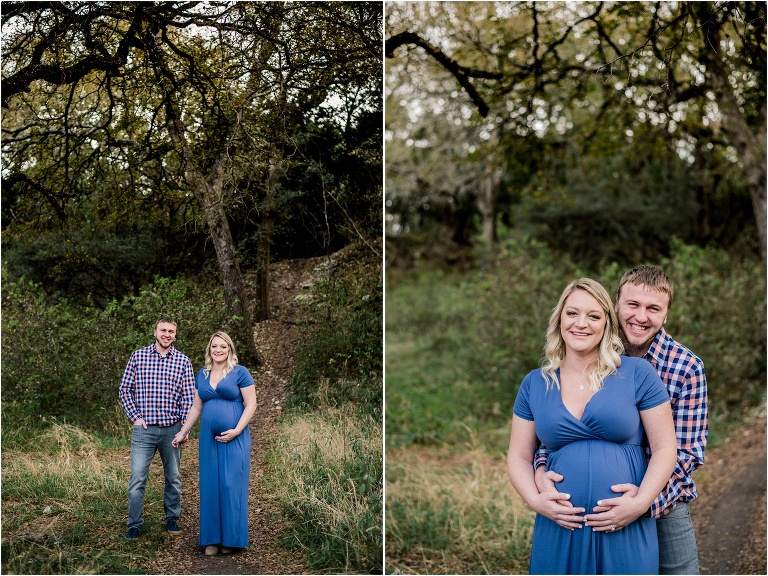 Maternity session with couple in Cedar Park Texas by natural light milestone photographer