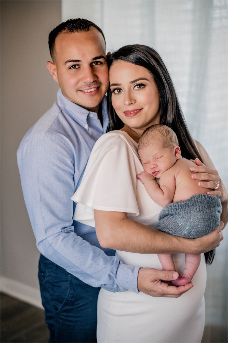 family portrait with newborn indoor photography session austin texas