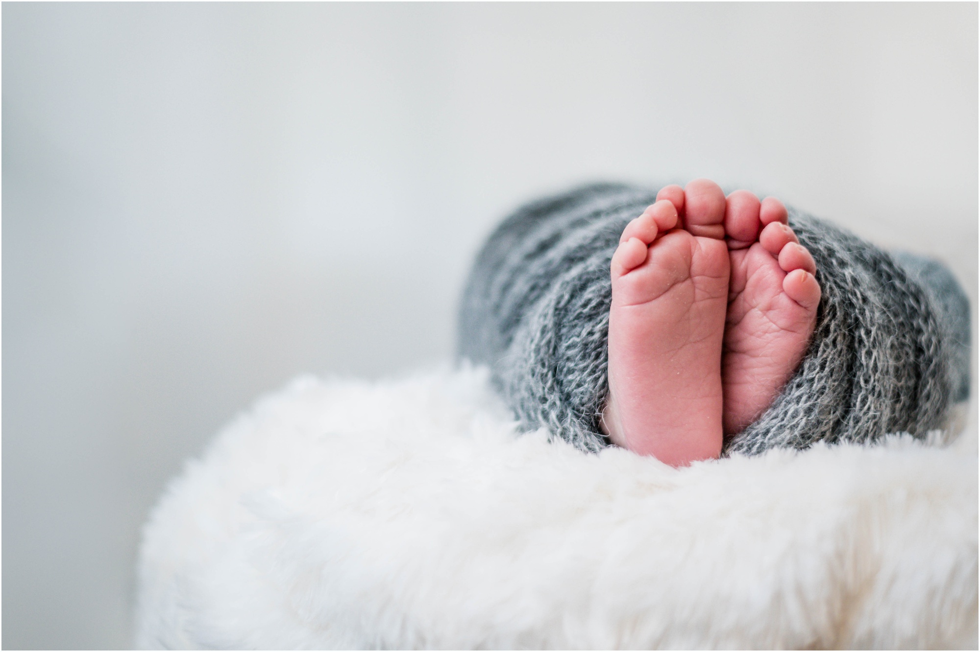Newborn detail shot of baby's feet indoor photoshoot Austin Texas