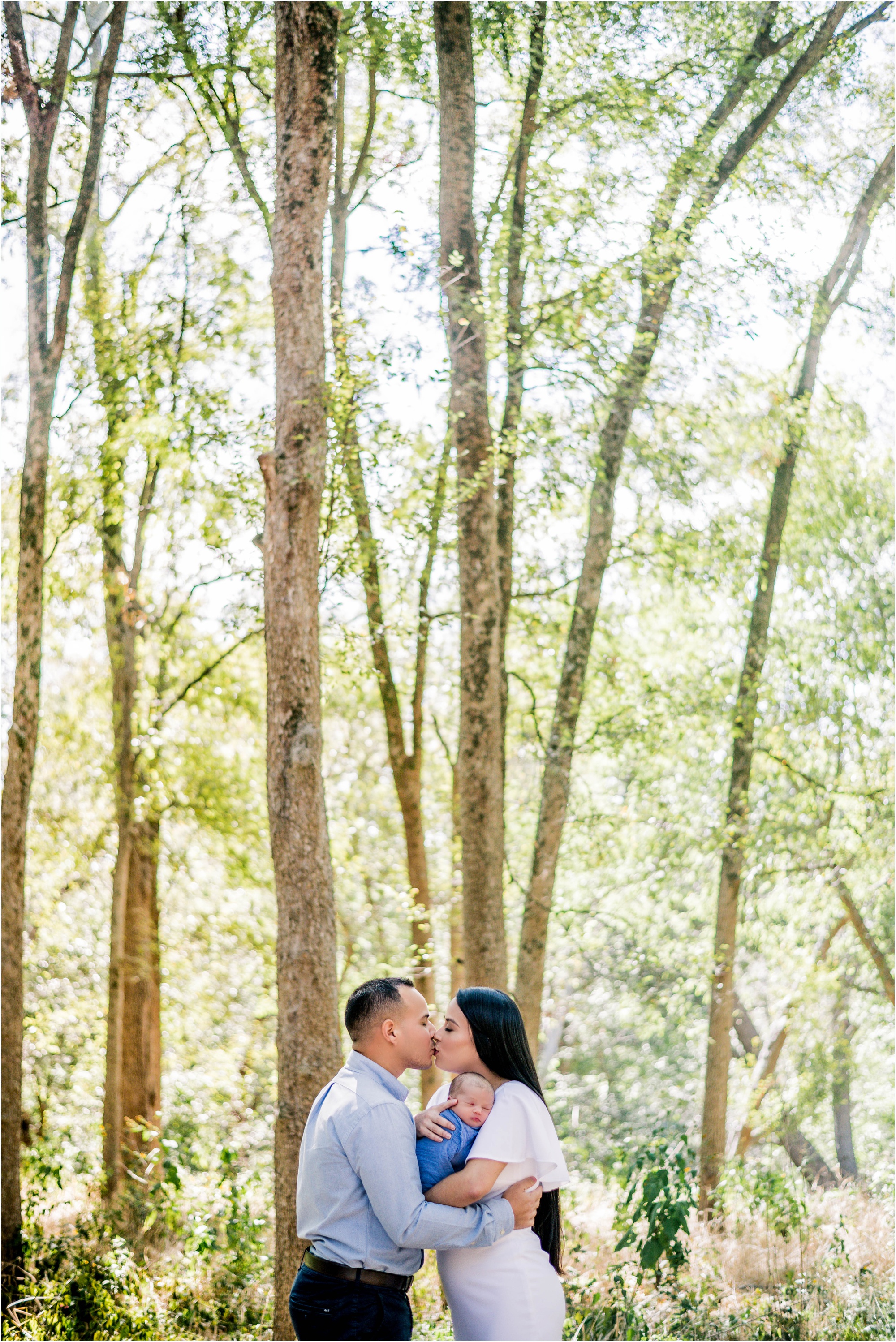 Family portrait during newborn photoshoot outdoor natural light photographer Austin Texas