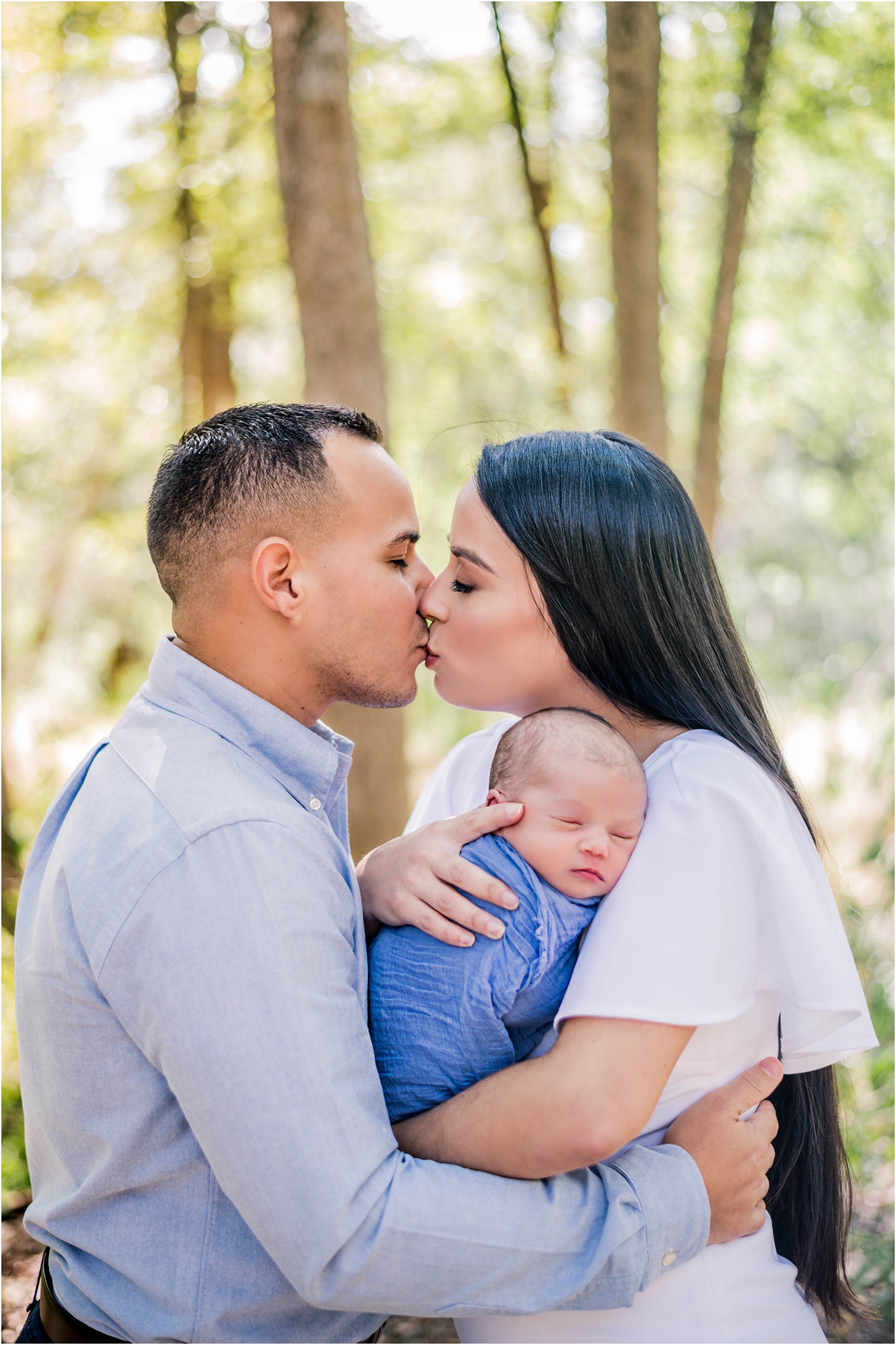 Family portrait during newborn photoshoot outdoor natural light photographer Austin Texas