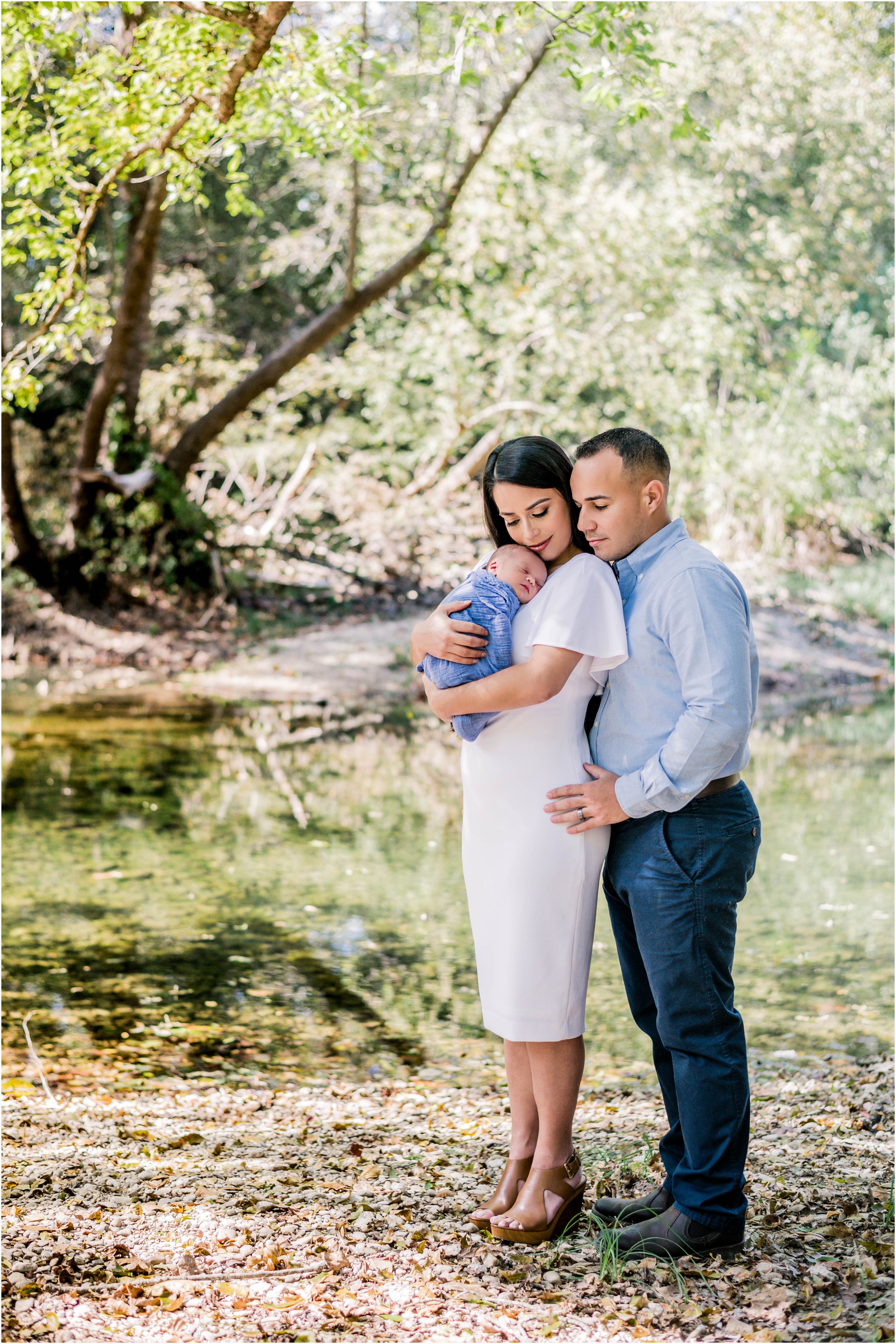 Family portrait during newborn photoshoot outdoor natural light photographer Austin Texas
