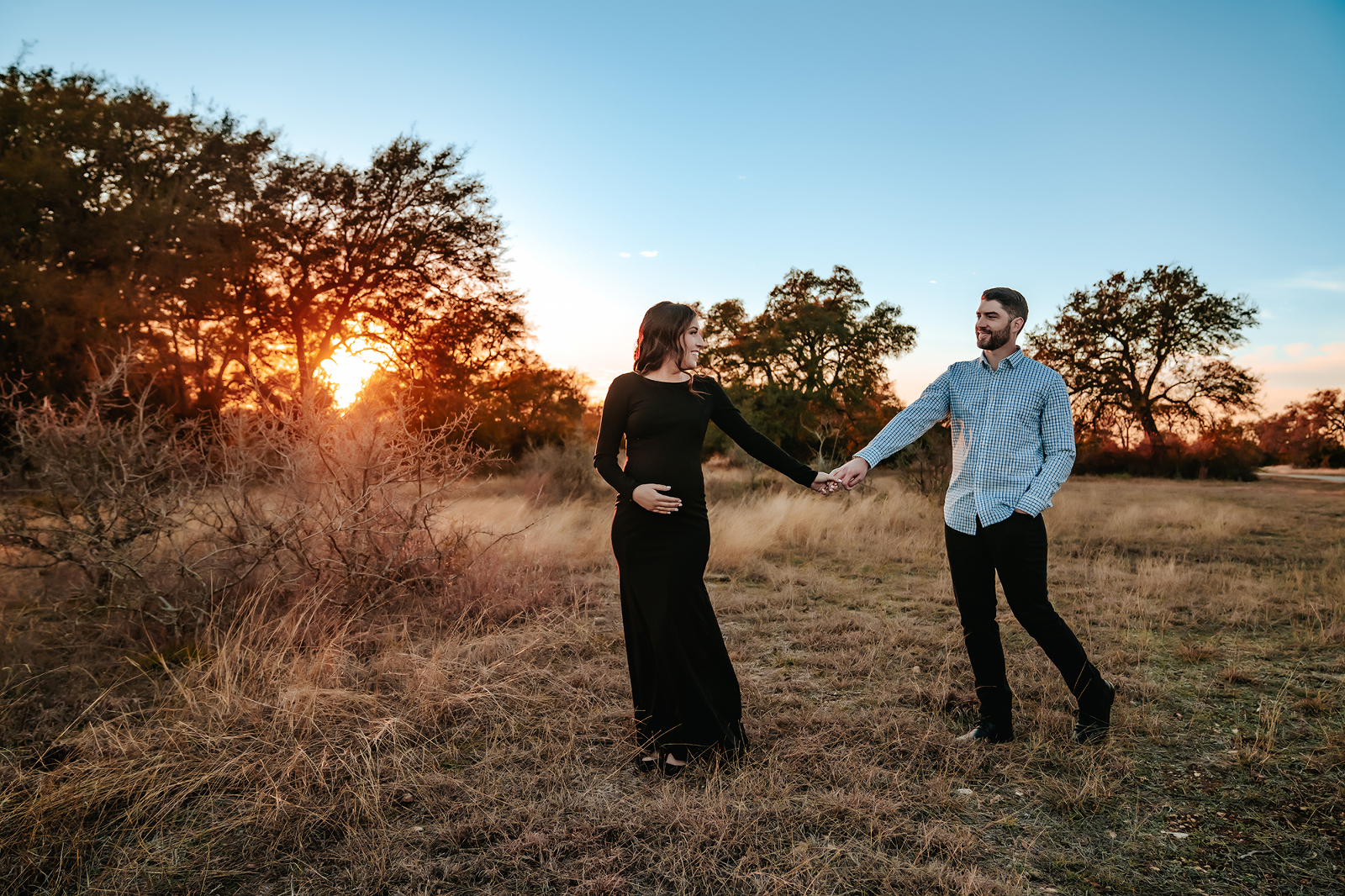 Sunset Maternity photoshoot in Georgetown Texas by top ten family photographer