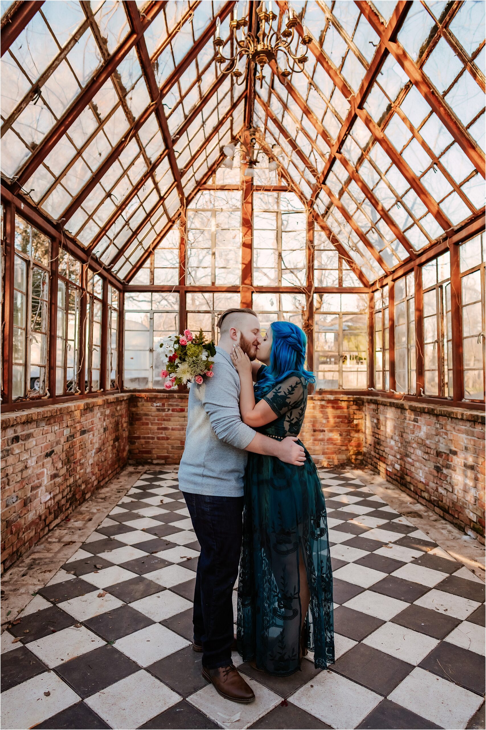 Couple kissing during engagement photoshoot by natural light photographer in Austin Texas